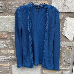 Escada Sport Blue Fringed Cardigan